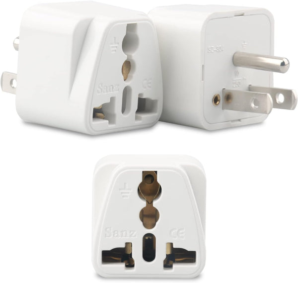 Europe to US Plug Adapter, 3 Pack UK to US Plug Adapter, Universal Travel Adapter for USA, Europe, Australia