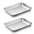 2 Pack Stainless Steel Tray, Non Toxic Heavy Duty Pan for Kitchen Baking, Lab Instrument, Medical Surgical Use