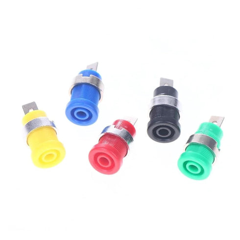 Qingdinu 40Pcs 4mm Banana Plug Connectors Panel Mount Socket Binding Post Adapters Ten for Female Jack(Blue)