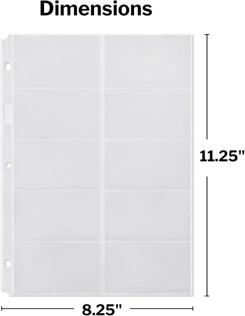 Dunwell Business Card Holder Sleeves - 25 Pack for 500 Cards, Heavyweight Plastic Sheet Protectors