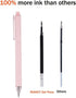 RIANCY Pink Pens, Black Ink Retractable Gel Pens, 0.6mm Smooth Writing, Cute Journaling Pens for Men Women Students