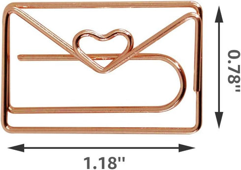 Envelope Shape Small Paper Clips, Cute Funny Bookmark Marking Clips for Office School Wedding Party Decoration, 20 pcs