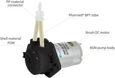 Kamoer 12V DC Peristaltic Pump, Long Service Life Liquid Dosing Pump for Aquarium DIY Lab Analytical