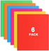 Plastic Folders with Pockets, 6 Color Heavy Duty Two Pocket Folder, Business Card Holder for Office High School