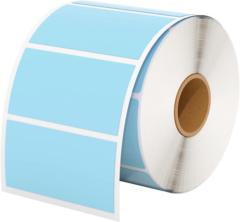 MUNBYN 2.25"x1.25" Thermal Sticker Labels, Blue Self-Adhesive Barcode Label Paper, 1000 Sheets/Roll