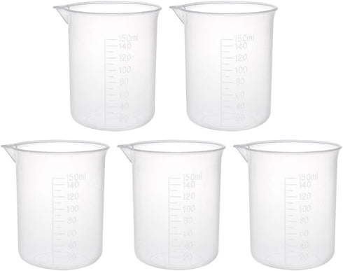 uxcell 5pcs Measuring Cup Labs PP Graduated Beakers, 150ml
