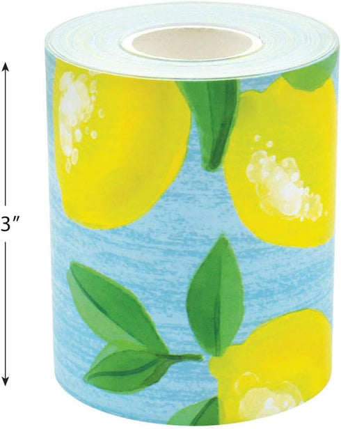 Teacher Created Resources Lemon Zest Straight Rolled Border Trim, 50ft for Decorating Bulletin Boards & Classrooms