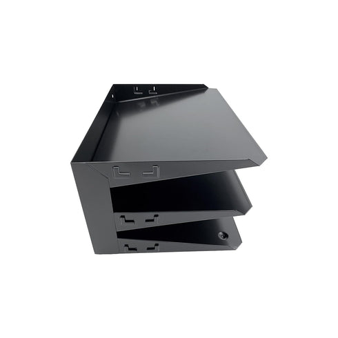 Huron Horizontal 3-Slot File Organizer, Black Steel Commercial Grade for Office