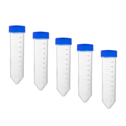 YOKIVE Pack of 10 Plastic Centrifuge Tubes, 45ml Laboratory Tube with Conical Bottom, Blue