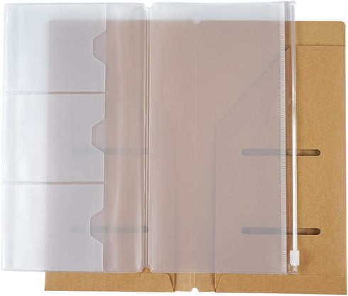 Moterm Kraft File Folder + Zipper PVC Pouch, Storage Bag for Travelers Journal Accessories Pack