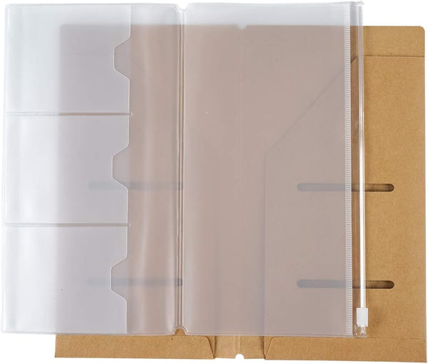 Moterm Kraft File Folder + Zipper PVC Pouch, Storage Bag for Travelers Journal Accessories Pack