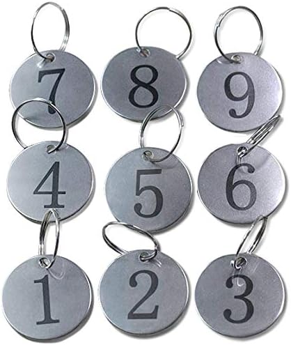 StayMax Metal Round Numbered Tags, Key Tags ID Tags 1.18 Inches (1-25)