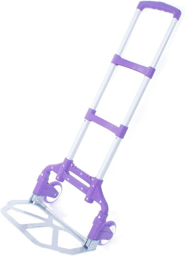 NAICKUC Folding Portable Hand Truck Dolly, 185lbs Capacity Trolley Cart with Wheels, Ideal