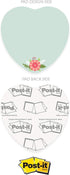 Floral Heart Shaped Sticky Note Pad Assortment, 3 1/4” x 3 3/8”, Set of Three Romantic Designs