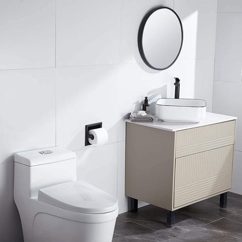 Set Modern Matte Black Recessed Toilet Paper Towel Holder Durable Metal Wall Mount for Space Saving Bathroom Design