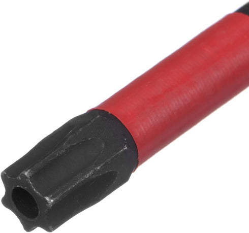 5pcs T40 Impact Tough Torx Drill Bit, 6" Length, 1/4" Hex Shank, S2 Steel Magnetic Insert Star 6 Point