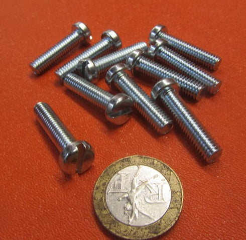 K-mac M6 1 mm 25 mm 50 Zinc Plated Cheese Head Slotted Machine Screws FT x x Length Pcs