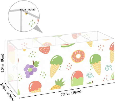 Generic Summer Watermelon Strawberry Ice Cream Pen Organizer Acrylic White Board Marker Holder Organizer Pen and Pencil