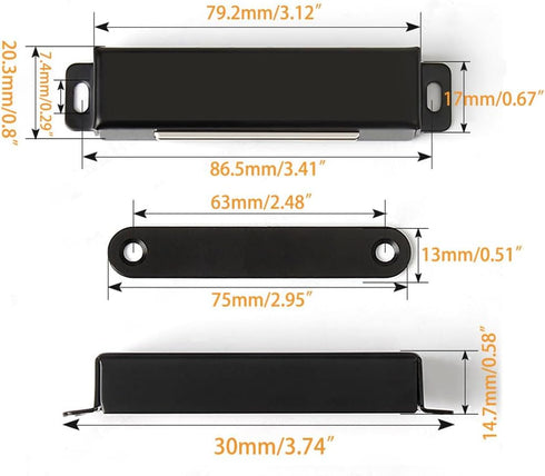 kaileyouxiangongsi 70 lbs Closet Magnetic Door Catch, Heavy Duty Latch for Cabinets Shutter Furniture Door, Stainless