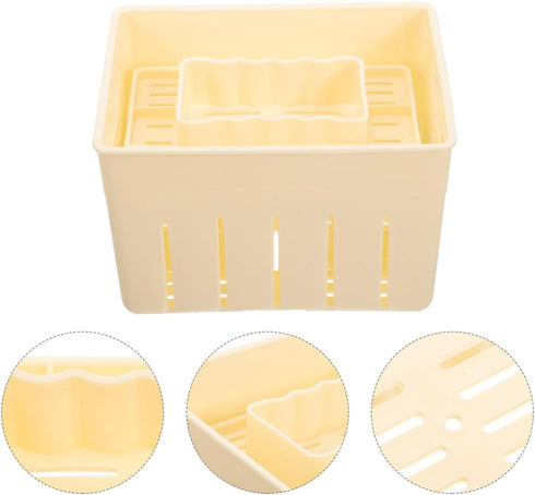 (14010595mm) Uonlytech Tofu Press Mold Box Food-grade Plastic Kitchen Tofu Making Tool for Homemade Bean Curd