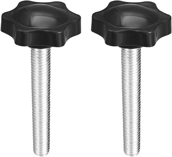 uxcell 2pcs M8 Screw Knob, 38mm Dia Black Hex Knob with 50mm Thread Length