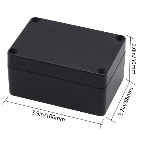 Zulkit Junction Box, IP65 Waterproof Outdoor Project Box, Black ABS Plastic Electrical Enclosure 3.94 x 2.68 x 1.97