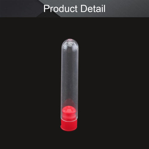Othmro 100pcs Clear Plastic Test Tubes with Red Caps, 12x60mm Mini Test Tubes for Jewelry and Specimen