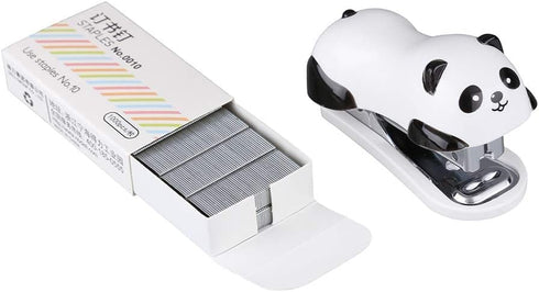 Cute Panda Mini Desktop Stapler, Home Stapler with 1000 Staples