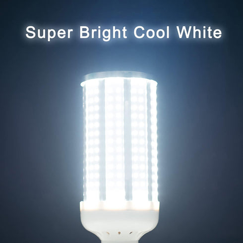 60W LED Corn Light Bulb, Large Mogul E39 Base, 6000-Lumen, 6500K Daylight Cool White for Large Areas