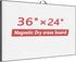 Dry Erase White Board 24" X 36", Portable Aluminum Frame Magnetic Board for Office, Home, Kitchen, School