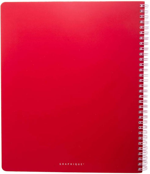 Graphique - Place of Business - Large Red Spiral Notebook w/Pink Message, Fun Journal for Personal Thoughts, Writing Letters, and Taking Notes, 160 Ruled Pages, 9" x 11" by Graphique