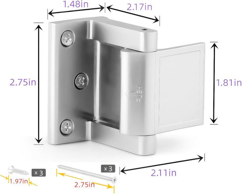 Szliyands (2 Pack) Door Lock Reinforcer Privacy Door Latch forHotel Security Door Lock Privacy Door Latch
