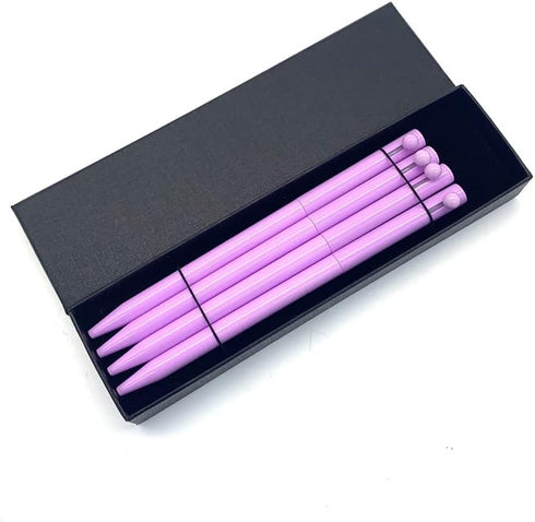 Balmy Pastel Ballpoint Pens, Purple 4Pcs, Comfortable Writing Pens, Black Ink Medium Point 0.7 mm, Cute Office Supplies