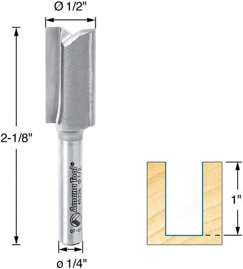 Amana Tool 45226 Carbide Tipped Straight Plunge, High Production, 1/2 Dia x 1"