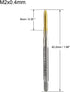uxcell Metric Machine Tap M2 x 0.4mm H2 Titanium Coated High Speed Steel Screw Thread Tapping Tool