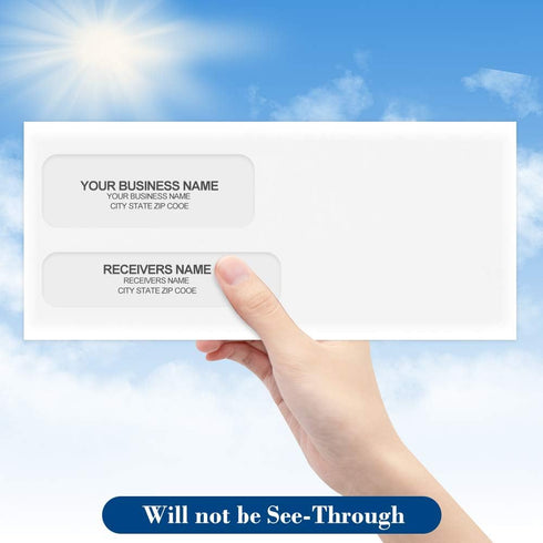 ValBox 500 Count #9 Self Seal Security Envelopes - 3-7/8x8-7/8" Double Window for Invoices, Business Statements