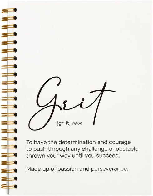 Grit Definition Inspirational Notebooks for Work, Motivational Office Gifts for Coworkers, 5.5x8.3 Inch