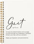 Grit Definition Inspirational Notebooks for Work, Motivational Office Gifts for Coworkers, 5.5x8.3 Inch
