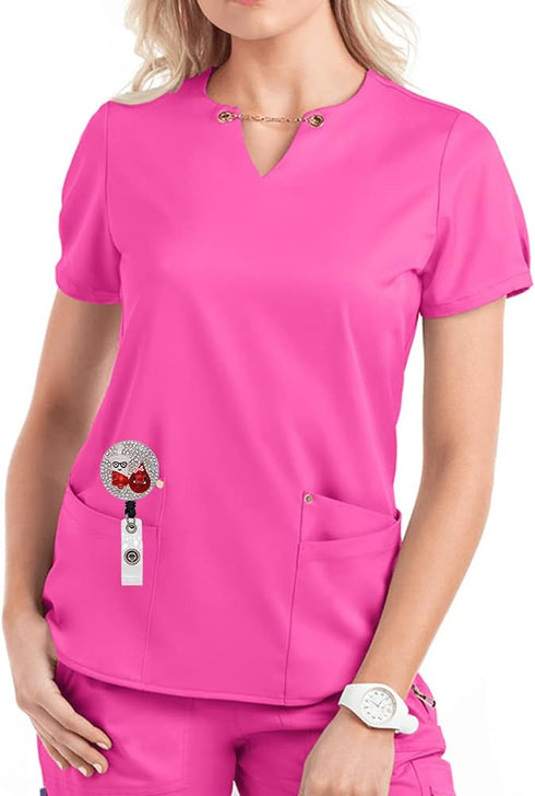 Cute Rhinestone Dropping Nurse Retractable ID Badge Reel Holder