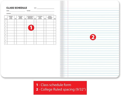 Better Office Products Composition Book Notebook, Hardcover, College Ruled, 100 Sheets, 9.75" x 7.5", Black
