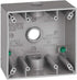 Sigma Electric 14350 Outlet Box, 4-1/2" Hx4-1/2 Wx2-1/10 D, Al 2 Gang, Gray