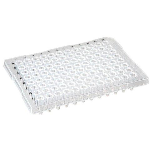 Globe Scientific PCR-HS-FL02 PCR Plate, 96-Well, Half Skirt, ABI-Style, Pack of 100