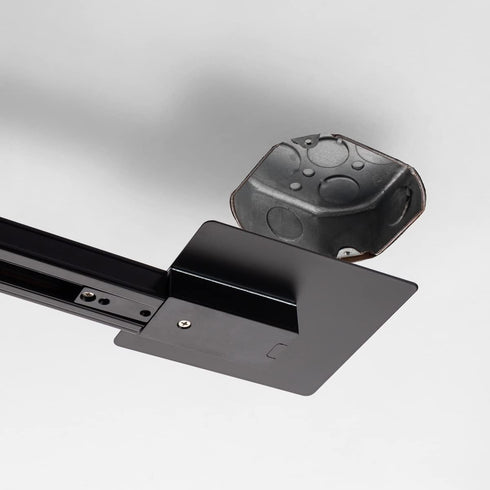 mirrea Black H Type Live End Connector for Ceiling Track Lighting by mirrea
