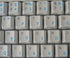 4Keyboard Dvorak Simplified Keyboard Stickers with Blue Lettering ON Transparent Background
