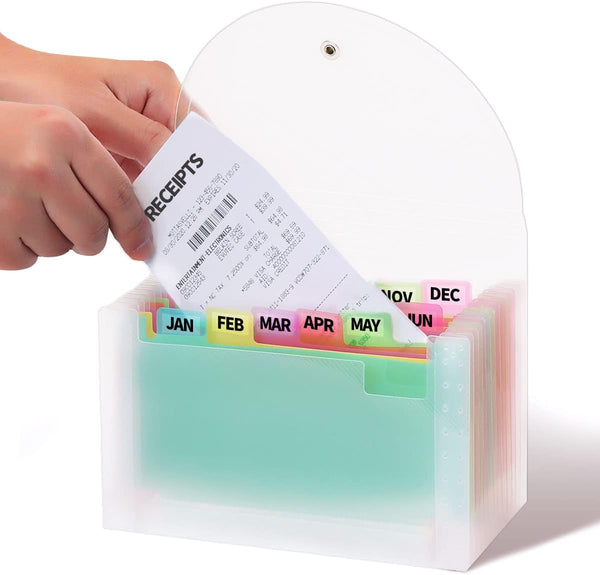 H4D Small Receipt Holder Organizer Folder for Purse - Small Accordion Expanding File Folder, Pocket Expandable Folder