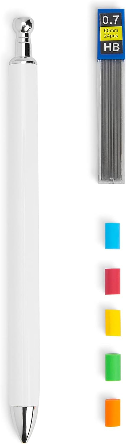 makerflo 12 Pieces Sublimation Mechanical Pencils with Erasers, 0.7MM Lead Refills for Students and Drawing