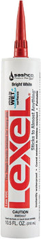Sashco 13030 10.5oz White Lexel Adhesive Caulk, 10.5-Ounce