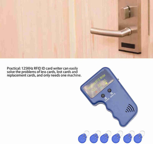 125KHZ 6 Dioche Handheld Card Copier Portable Low Power Consumption Reader Writer Duplicator with Cards Keyfobs