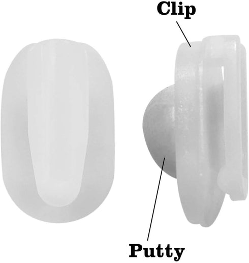 Stikki Clips with Mounting Putty, Pack of 20, White