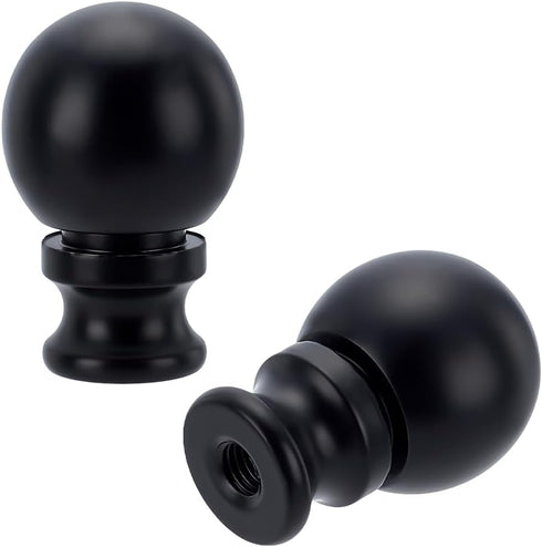 AHANDMAKER 2Pcs Black Lamp Finials,1-1/2 Inch Lamp Shade Nut Screw Cap Ball